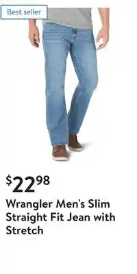 Walmart Wrangler Men's Slim Straight Fit Jean with Stretch offer