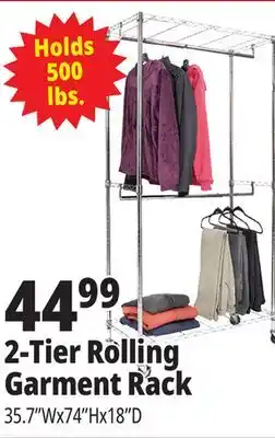 Ocean State Job Lot 2-Tier Rolling Garment Rack offer