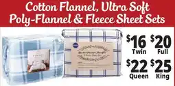 Ocean State Job Lot Cotton Flannel, Ultra Soft Poly-Flannel & Fleece Sheet Sets offer