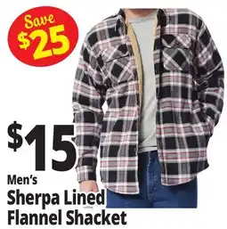 Ocean State Job Lot Men's Sherpa Lined Flannel Shacket offer