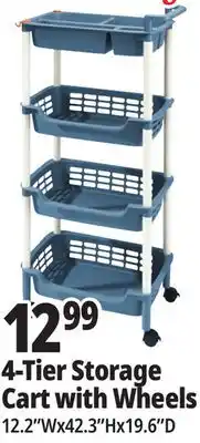 Ocean State Job Lot 4-Tier Storage Cart with Wheels offer