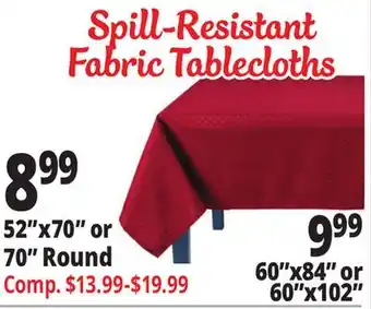 Ocean State Job Lot Spill-Resistant Fabric Tablecloths offer