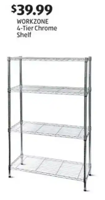 Aldi WORKZONE 4-Tier Chrome Shelf offer