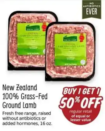 Sprouts Farmers Market New Zealand 100% Grass-Fed Ground Lamb offer