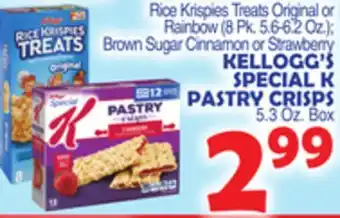 Bravo Supermarkets KELLOGG'S SPECIAL K PASTRY CRISPS 5.3 Oz. Box offer