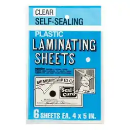 Walmart Seal-A-Card Books and Stationery Laminating Sheets Plastic 6 sheet offer