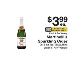 Fairway Store Market Martinelli's Sparkling Cider offer