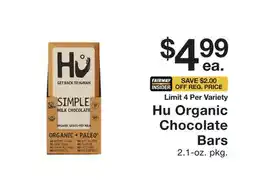 Fairway Store Market Hu Organic Chocolate Bars offer