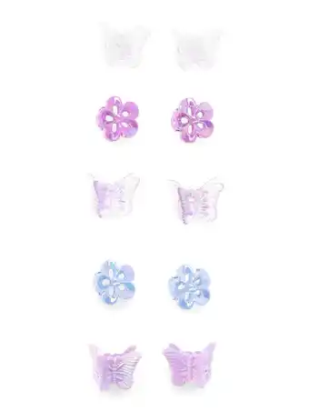 Walmart Justice Girls Butterflies and Flowers Mini Claw Clips, 10-Piece, Multi-Color offer