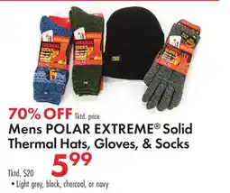 Boscov's Mens POLAR EXTREME Solid Thermal Hats, Gloves, & Socks offer