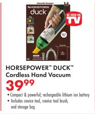 Boscov's HORSEPOWER DUCK Cordless Hand Vacuum offer