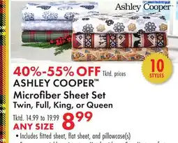 Boscov's ASHLEY COOPER Microfiber Sheet Set Twin, Full, King, or Queen offer