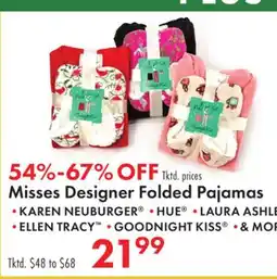 Boscov's Misses Designer Folded Pajamas offer