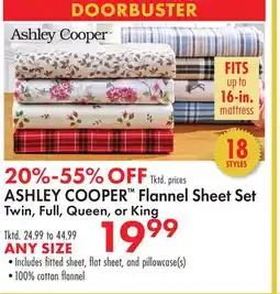 Boscov's ASHLEY COOPER Flannel Sheet Set offer