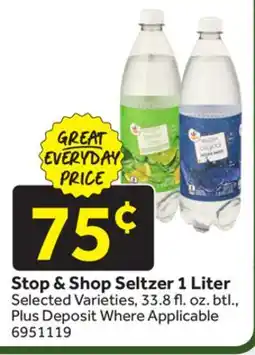 Stop&Shop Stop & Shop Seltzer 1 Liter offer