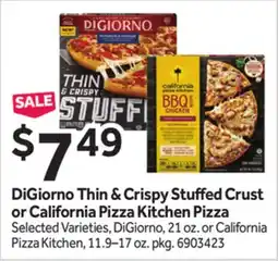 Stop&Shop DiGiorno Thin & Crispy Stu ed Crust or California Pizza Kitchen Pizza offer