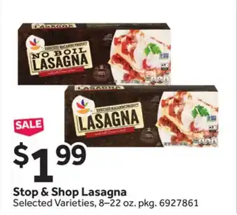 Stop&Shop Stop & Shop Lasagna offer