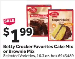 Stop&Shop Betty Crocker Favorites Cake Mix or Brownie Mix offer