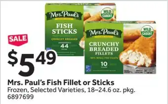 Stop&Shop Mrs. Paul's Fish Fillet or Sticks offer