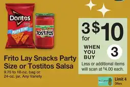 The Fresh Grocer Snacks Party Size or Salsa offer