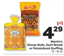 Weis Markets Martin's Dinner Rolls, Swirl Bread or Potatobred Stuffing offer