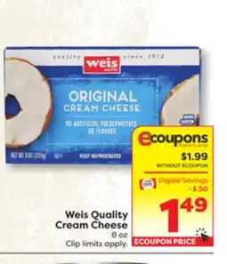 Weis Markets Weis Quality Cream Cheese offer