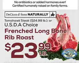 DeCicco & Sons Decicco & Sons Long Bone Rib Roast offer