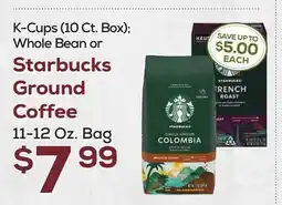 DeCicco & Sons Starbucks Ground Coffee 11-12 Oz. Bag offer