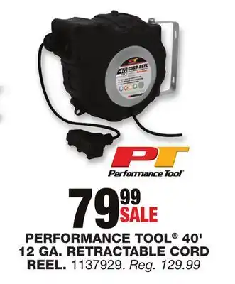 Blain's Farm & Fleet PERFORMANCE TOOL 40' 12 GA. RETRACTABLE CORD REEL offer