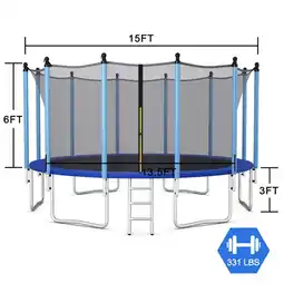 Walmart Aimee Lii Outdoor Trampoline with Safety Closure Net, Kids Recreational Trampolines, 15 ft offer