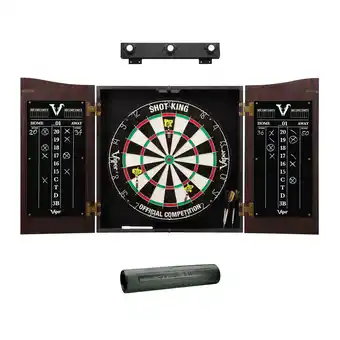 Walmart Viper Vault Cabinet with Shot King Sisal Dartboard, Padded Dart Mat & Shadow Buster Dartboard Lights offer