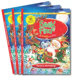 Walmart Seek & Find with Freddy and Ellie Santa's Workshop 3 Book Set, 32 Pages, 3 Count offer