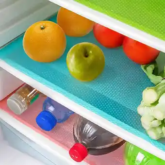 Walmart 8pcs Refrigerator Liners Mats, 12 x 17.7'' Fridge Shelf Liner Washable Waterproof offer