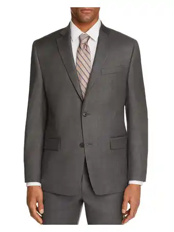 Walmart MICHAEL KORS Mens Sharkskin Gray Single Breasted, Classic Fit Wool Blend Blazer 42L offer