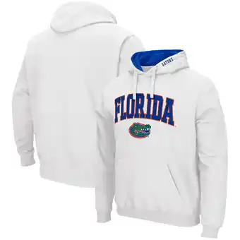 Walmart Men's Colosseum White Florida Gators Arch & Logo 3.0 Pullover Hoodie offer