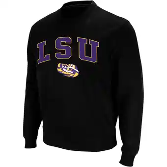 Walmart Men's Colosseum Black LSU Tigers Arch & Logo Crew Neck Sweatshirt offer