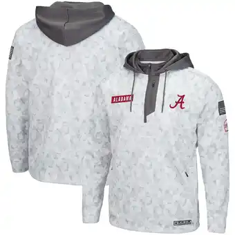 Walmart Men's Colosseum Arctic Camo Alabama Crimson Tide OHT Military Appreciation Quarter-Zip Hoodie offer