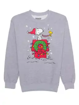 Walmart Peanuts Snoopy & Woodstock Holiday Sleigh Long Sleeve Graphic Sweatshirt, Sizes S-3XL offer