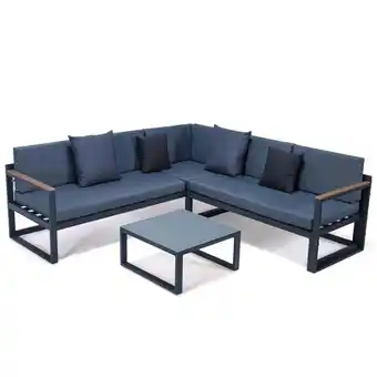 Walmart Afuera Living Modern Black 3 Piece Outdoor Aluminum Sectional Blue offer