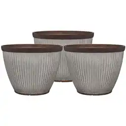 Walmart Southern Patio HDR-046868 20.5 Inch Rustic Resin Outdoor Planter (3 Pack) offer