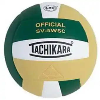 Walmart Tachikara Sensi-Tec Composite High Performance Volleyball - Dark Green-White-Vintage Gold offer