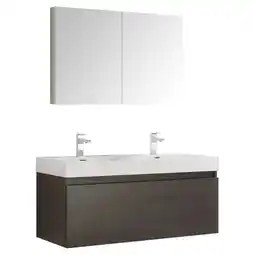 Walmart Mezzo 48Gray Oak Wall Hung Dbl Sink Bathroom Vanity & Medicine Cabinet offer