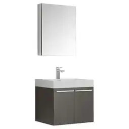 Walmart Alto 23Gray Oak Wall Hung Bathroom Vanity & Medicine Cabinet offer