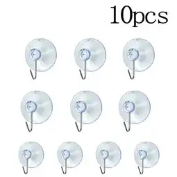 Walmart 10pcs Window Clear Suction Cup Sucker-Hooks Clothes Coat Metal Hanging Hook offer