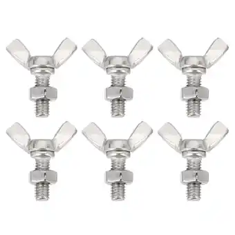 Walmart 6pack M6-1x16mm Wing Butterfly Screws Bolts with 6pack Nuts, 304 Stainless Steel offer