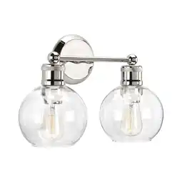 Walmart Hansford Collection Two-Light Polished Nickel Clear Glass Coastal Bath Vanity Light offer