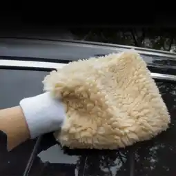 Walmart M optimized Synthetic Lambs Wool Car Wash Mitt Thick Plush Reversible Anti-slip Car Wash Gloves offer