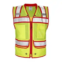 Walmart Kishigo B61029688 Color Contrast High Performance Surveyors Vest, Lime & Royal Blue - 4XL offer