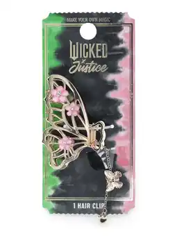 Walmart Justice Wicked Girls Butterfly Hair Claw Clip with Charm Dangles, Gold offer