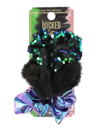 Walmart Justice Wicked Girls Assorted Twisters, 3-Piece Set, Black Iridescent offer